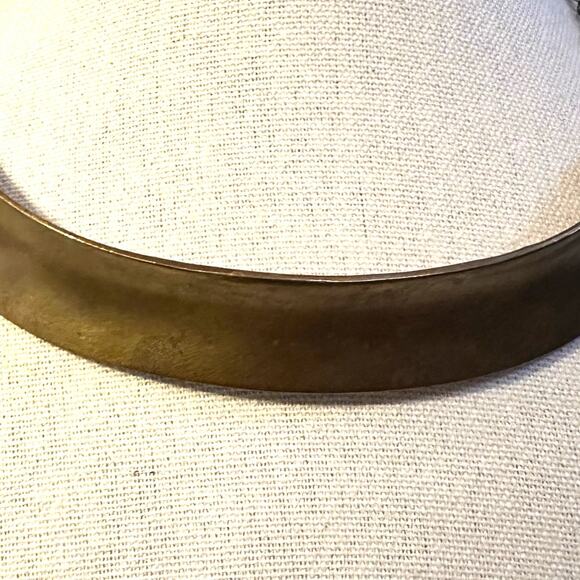 Brass Choker Brutalist Modern Retro Bold Unique Q Makers Mark Jewelry Vintage - Picture 9 of 9